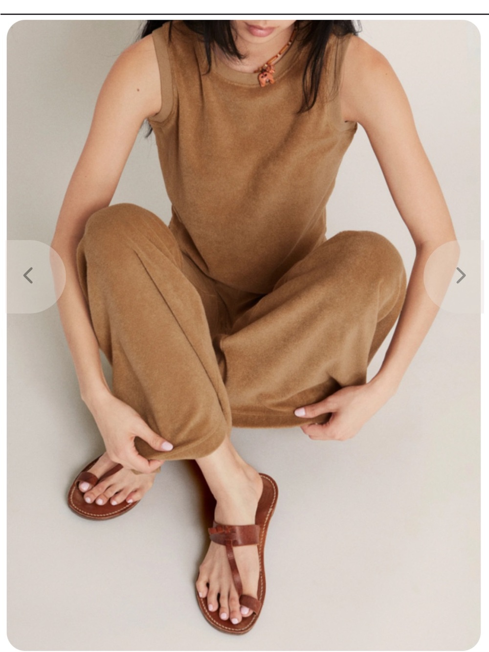 NEW SUZIE KONDI zephyra flare terry pants in pecan size small - Picture 2 of 10